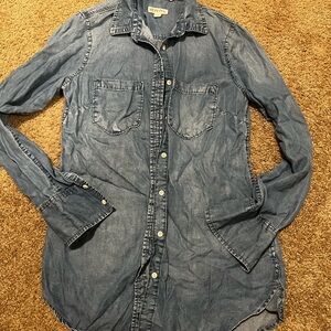 Merona Blue Denim Button-Up Shirt Dress